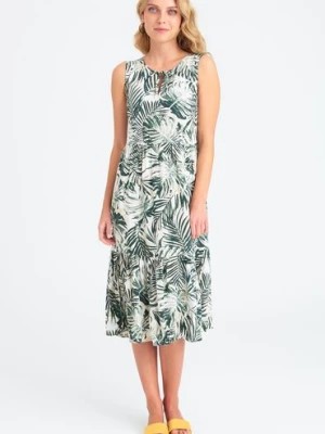Zdjęcie produktu Sukienka damska na ramiączka z motywem roślinnym Greenpoint