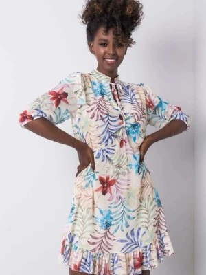 Zdjęcie produktu Sukienka damska w kolorowe liście Italy Moda