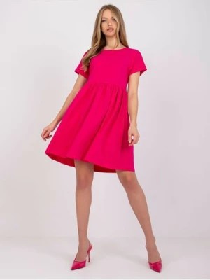 Zdjęcie produktu Sukienka damska z krótkim rękawem - różowa RUE PARIS