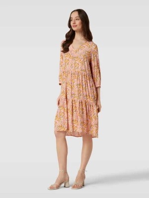 Zdjęcie produktu Sukienka do kolan z wiskozy w kwiatowy wzór montego
