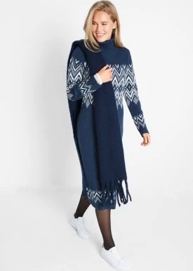 Zdjęcie produktu Sukienka dzianinowa midi w norweski wzór bonprix