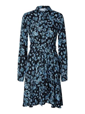 Zdjęcie produktu SELECTED FEMME Sukienka "Fiola" w kolorze niebiesko-czarnym rozmiar: 36