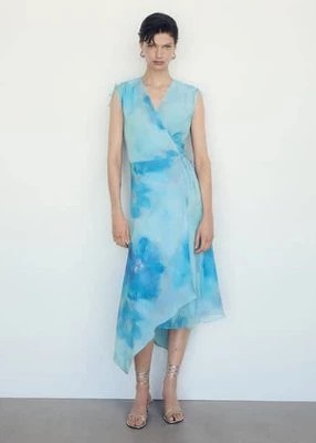 Zdjęcie produktu Sukienka kopertowa ze wzorem Mango