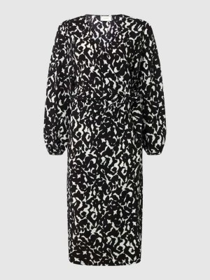 Zdjęcie produktu Sukienka kopertowa ze wzorem na całej powierzchni model ‘Onassis’ NEO NOIR