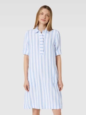 Zdjęcie produktu Sukienka koszulowa o długości do kolan z czystego lnu ze wzorem w paski Christian Berg Woman