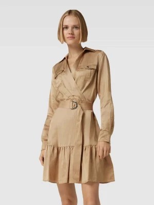 Zdjęcie produktu Sukienka koszulowa w kopertowym stylu o długości do kolan z mieszanki wiskozy i lnu Lauren Ralph Lauren