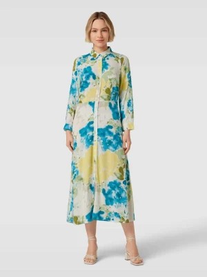 Zdjęcie produktu Sukienka koszulowa z wiskozy ze wzorem na całej powierzchni model ‘Violetta’ Soaked in Luxury