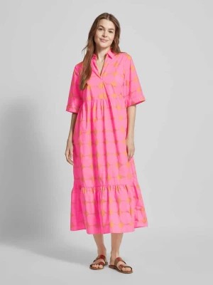 Zdjęcie produktu Sukienka midi z efektem stopniowania i wzorem na całej powierzchni Christian Berg Woman