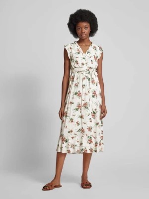 Zdjęcie produktu Sukienka midi z kwiatowym nadrukiem na całej powierzchni Apricot