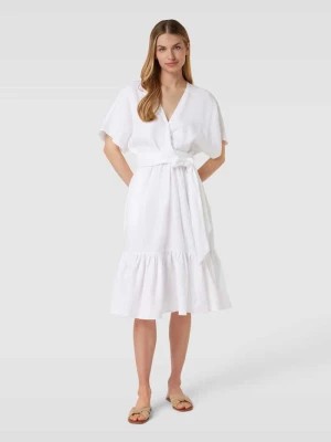 Zdjęcie produktu Sukienka midi z lnu z wiązanym paskiem model ‘LIGIANA’ Lauren Ralph Lauren
