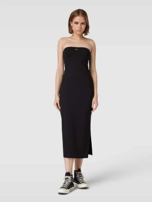 Zdjęcie produktu Sukienka midi z mieszanki wiskozy w jednolitym kolorze Tommy Jeans