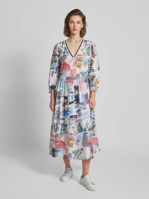 Zdjęcie produktu Sukienka midi z nadrukiem z motywem na całej powierzchni Marc Cain
