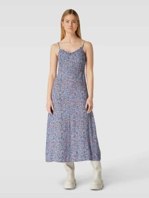 Zdjęcie produktu Sukienka midi z wiskozy z kwiatowym wzorem na całej powierzchni Pieces