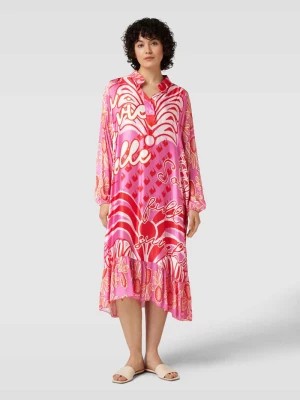 Zdjęcie produktu Sukienka midi z wiskozy ze wzorem na całej powierzchni miss goodlife