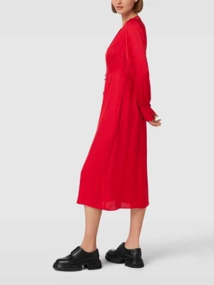 Zdjęcie produktu Sukienka midi z zakładkami w pasie model ‘JACQUARD’ Karl Lagerfeld