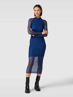 Zdjęcie produktu Sukienka midi ze wzorem na całej powierzchni model ‘Nortensis’ HUGO