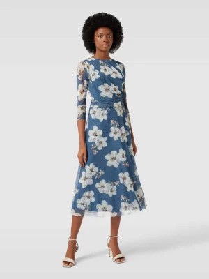 Zdjęcie produktu Sukienka midi ze wzorem na całej powierzchni Swing