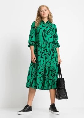 Zdjęcie produktu Sukienka midi ze zrównoważonej wiskozy bonprix