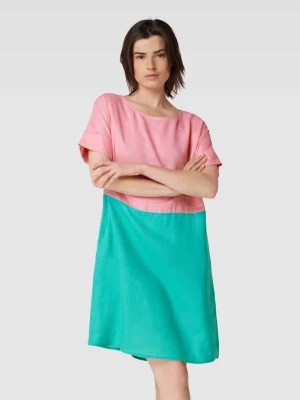 Zdjęcie produktu Sukienka o długości do kolan z lnu w kontrastowych kolorach Christian Berg Woman