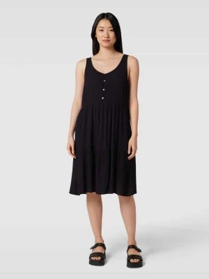 Zdjęcie produktu Sukienka o długości do kolan z wiskozy z krótką listwą guzikową Ichi