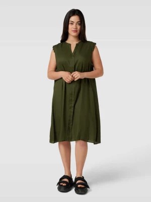Zdjęcie produktu Sukienka PLUS SIZE o długości do kolan z bawełny z kołnierzem z lamówką ONLY CARMAKOMA