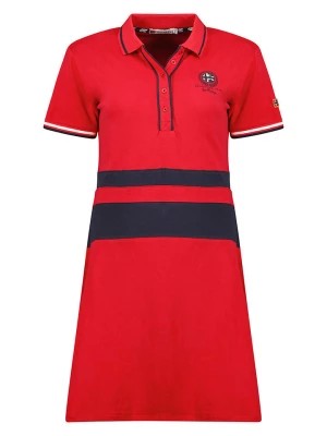 Zdjęcie produktu Geographical Norway Sukienka polo "Kyliane" w kolorze czerwono-granatowym rozmiar: M