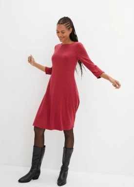 Zdjęcie produktu Sukienka Punto di Roma w żakardowy wzór, w długości do kolan bonprix