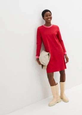 Zdjęcie produktu Sukienka shirtowa w fasonie o linii litery A, z ciężkiej bawełny, dł. do kolan bonprix