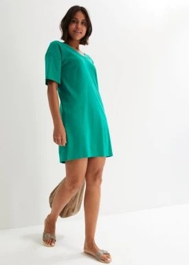 Zdjęcie produktu Sukienka shirtowa z dekoltem w serek, oversized (2 szt.) bonprix