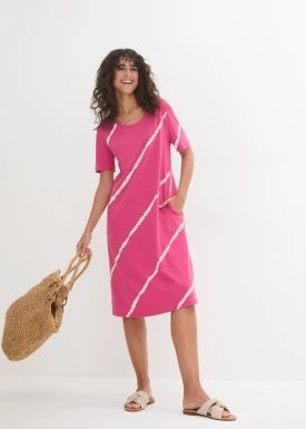 Zdjęcie produktu Sukienka shirtowa z kieszeniami, fason o linii litery A, w długości do kolan, z bawełny organicznej bonprix