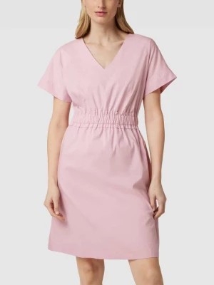 Zdjęcie produktu Sukienka T-shirtowa o długości do kolan z dekoltem w serek model ‘JOYFUL VIBES’ Gerry Weber