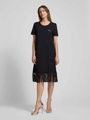 Zdjęcie produktu Sukienka T-shirtowa o długości do kolan z frędzlami Liu Jo White