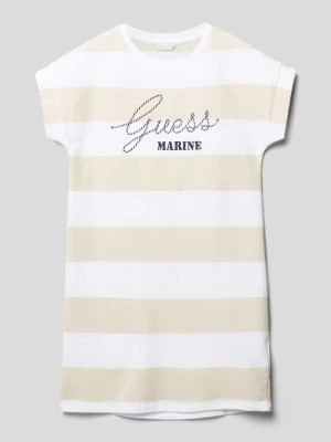 Zdjęcie produktu Sukienka T-shirtowa ze wzorem w paski model ‘TERRY’ Guess