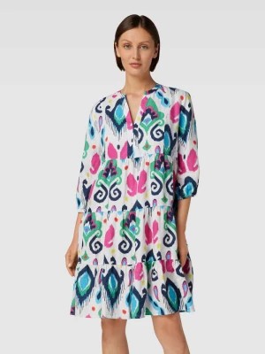 Zdjęcie produktu Sukienka tunikowa lniana ze wzorem na całej powierzchni FYNCH-HATTON