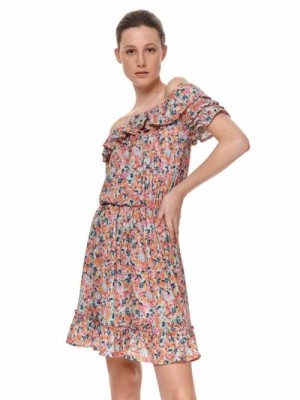 Zdjęcie produktu Sukienka w kwiaty z odkrytymi ramionami i falbaną TOP SECRET