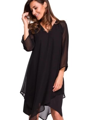 Zdjęcie produktu Sukienka wieczorowa oversize szyfonowa asymetryczna boho czarna Stylove