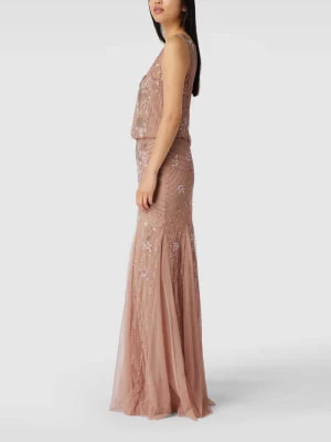 Zdjęcie produktu Sukienka wieczorowa z cekinowym obszyciem i obszyciem ozdobnymi perełkami Lace & Beads