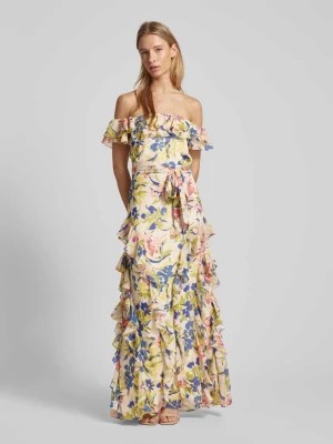 Zdjęcie produktu Sukienka wieczorowa z dekoltem carmen i kwiatowym wzorem Lauren Ralph Lauren