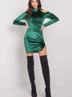 Zdjęcie produktu Sukienka z długim rękawem - zielona RUE PARIS