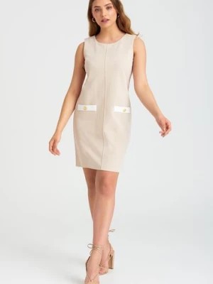 Zdjęcie produktu Sukienka z krótkim rękawem beżowa Greenpoint