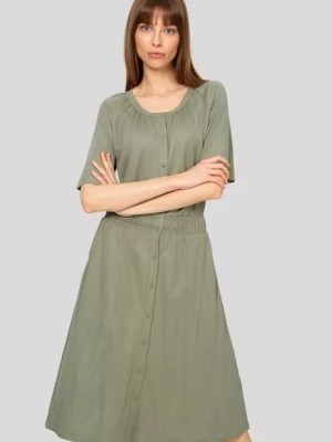 Zdjęcie produktu Sukienka z krótkim rękawem zapinana na guziki - zielona Greenpoint