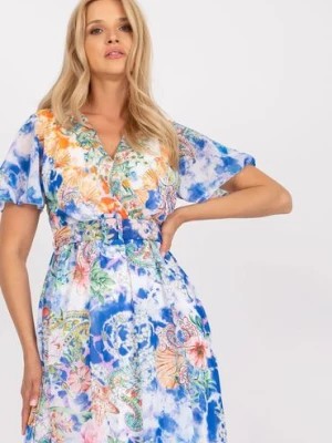 Zdjęcie produktu Sukienka z ozdobnym paskiem - niebieska Italy Moda