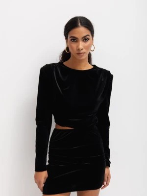 Zdjęcie produktu Sukienka z wycięciem i długim rękawem w kolorze BLACK VELVET - MATHILDE-S Marsala