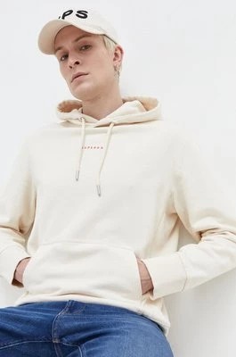 Zdjęcie produktu Superdry bluza bawełniana męska kolor beżowy z kapturem gładka