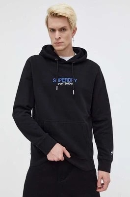 Zdjęcie produktu Superdry bluza męska kolor czarny z kapturem z nadrukiem