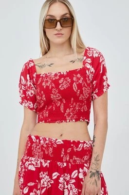 Zdjęcie produktu Superdry bluzka damska kolor czerwony w kwiaty