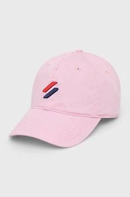 Zdjęcie produktu Superdry czapka kolor różowy z aplikacją