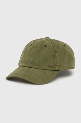 Zdjęcie produktu Superdry czapka z daszkiem bawełniana kolor zielony gładka