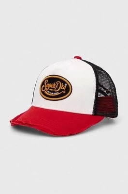 Zdjęcie produktu Superdry czapka z daszkiem kolor czerwony wzorzysta W9010176A-201