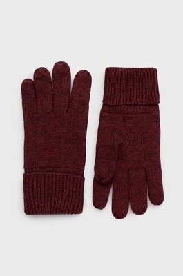 Zdjęcie produktu Superdry rękawiczki bawełniane męskie kolor bordowy